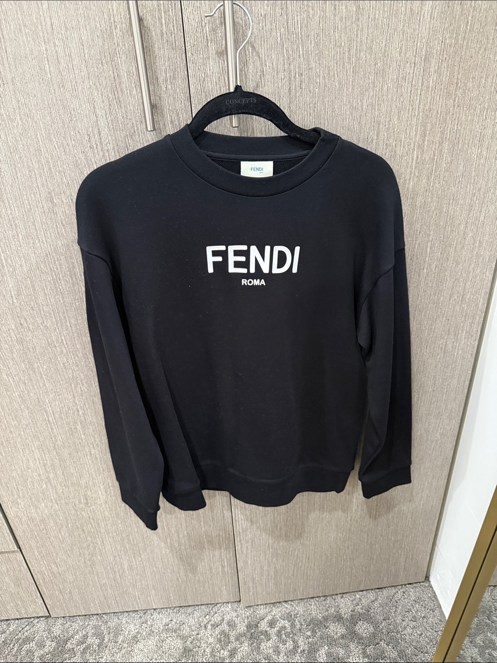 Fendi Black Crewneck with White Logo “Authentic”